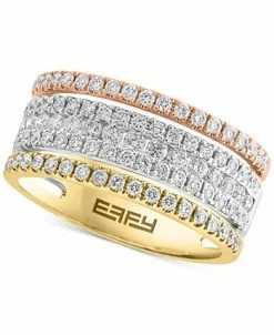 EFFY Collection ® Multirow Diamond Statement Ring (7/8 Ct. T.w.) In 14k Tricolor Gold 8 EFFY Collection ® Multirow Diamond Statement Ring (7/8 Ct. T.w.) In 14k Tricolor Gold -rings shop 20237597 fpx