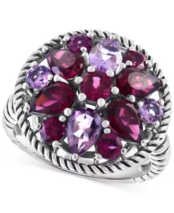 EFFY Collection ® Amethyst (1-5/8 Ct. T.w.) & Rhodolite (3-5/8 Ct. T.w.) Cluster Ring In Sterling Silver -rings shop 20324710 fpx