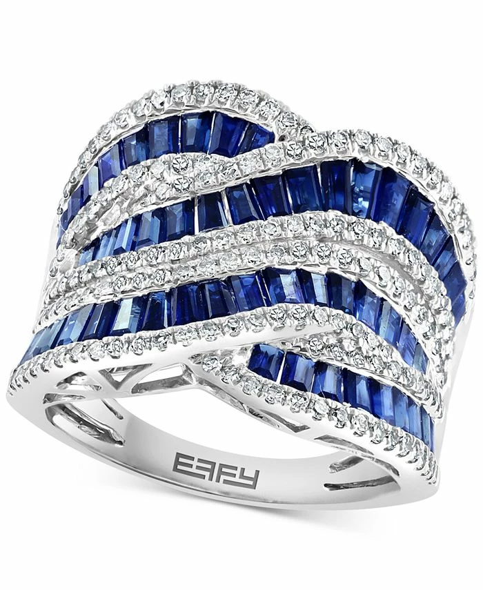 EFFY Collection ® Sapphire (3-1/3 Ct. T.w.) & Diamond (5/8 Ct. T.w.) Swirl Statement Ring In 14k White Gold 1 EFFY Collection ® Sapphire (3-1/3 Ct. T.w.) & Diamond (5/8 Ct. T.w.) Swirl Statement Ring In 14k White Gold