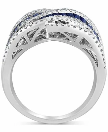 EFFY Collection ® Sapphire (3-1/3 Ct. T.w.) & Diamond (5/8 Ct. T.w.) Swirl Statement Ring In 14k White Gold 3 EFFY Collection ® Sapphire (3-1/3 Ct. T.w.) & Diamond (5/8 Ct. T.w.) Swirl Statement Ring In 14k White Gold - Image 3