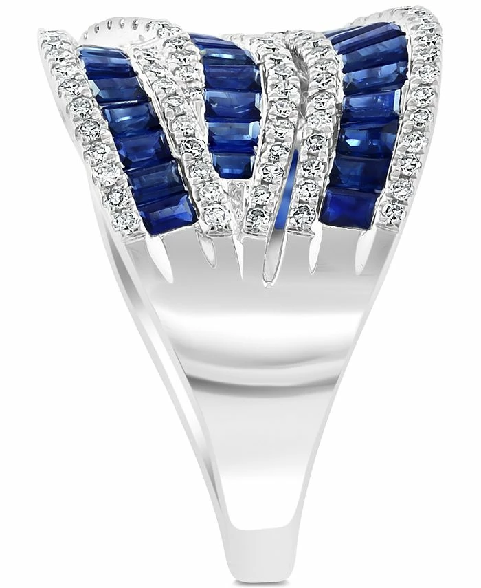 EFFY Collection ® Sapphire (3-1/3 Ct. T.w.) & Diamond (5/8 Ct. T.w.) Swirl Statement Ring In 14k White Gold 4 EFFY Collection ® Sapphire (3-1/3 Ct. T.w.) & Diamond (5/8 Ct. T.w.) Swirl Statement Ring In 14k White Gold - Image 4