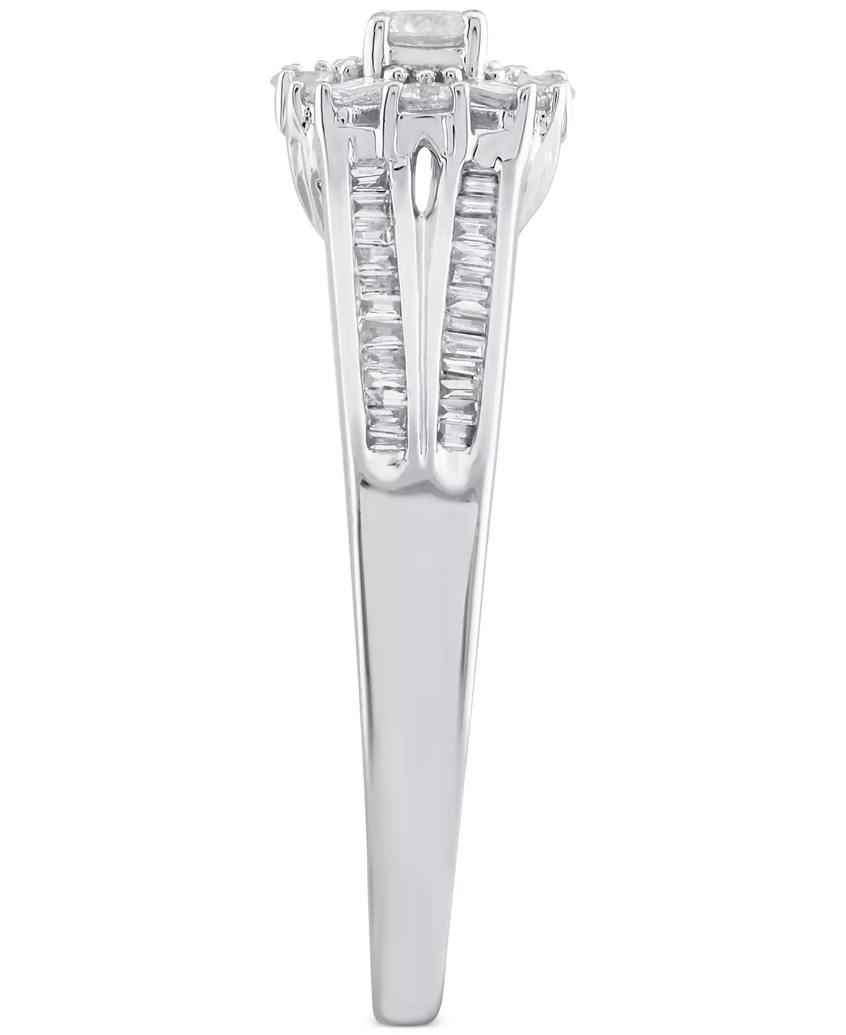 Macy's Diamond Halo Split Shank Engagement Ring (3/8 Ct. T.w.) In 14k White Gold 4 Macy's Diamond Halo Split Shank Engagement Ring (3/8 Ct. T.w.) In 14k White Gold - Image 4