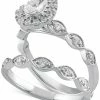 Macy's Diamond Pear Halo Bridal Set (1 Ct. T.w.) In 14k White Gold