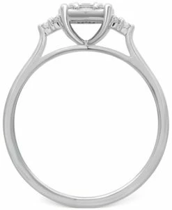 Macy's Diamond Baguette Halo Engagement Ring (1/5 Ct. T.w.) In 14k White Gold -rings shop 20333484 fpx