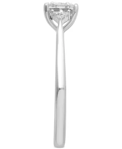 Macy's Diamond Baguette Halo Engagement Ring (1/5 Ct. T.w.) In 14k White Gold -rings shop 20333485 fpx