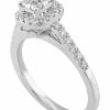Macy's Diamond Raised Halo Cluster Engagement Ring (1/2 Ct. T.w.) In 14k White Gold