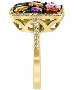 EFFY Collection ® Multi-Gemstone (3-1/10 Ct. T.w.) & Diamond (1/3 Ct. T.w.) Halo Cluster Ring In 14k Gold 9 EFFY Collection ® Multi-Gemstone (3-1/10 Ct. T.w.) & Diamond (1/3 Ct. T.w.) Halo Cluster Ring In 14k Gold -rings shop 20333906 fpx