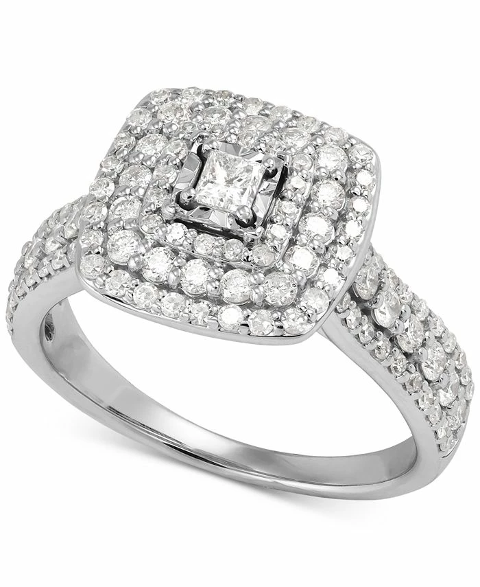 Macy's Diamond Princess Multi-Halo Engagement Ring (1 Ct. T.w.) In 14k White Gold 1 Macy's Diamond Princess Multi-Halo Engagement Ring (1 Ct. T.w.) In 14k White Gold