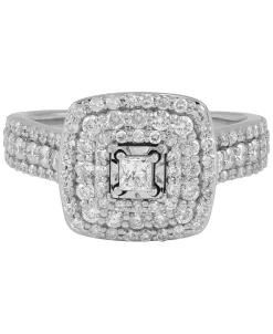 Macy's Diamond Princess Multi-Halo Engagement Ring (1 Ct. T.w.) In 14k White Gold 6 Macy's Diamond Princess Multi-Halo Engagement Ring (1 Ct. T.w.) In 14k White Gold -rings shop 20342527 fpx