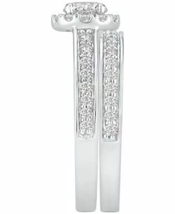 Macy's IGI Certified Diamond Halo Bridal Set (1-3/8 Ct. T.w.) In 14k White Gold -rings shop 20348785 fpx