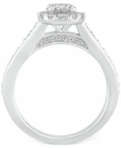 Macy's IGI Certified Diamond Halo Bridal Set (1-3/8 Ct. T.w.) In 14k White Gold -rings shop 20348787 fpx