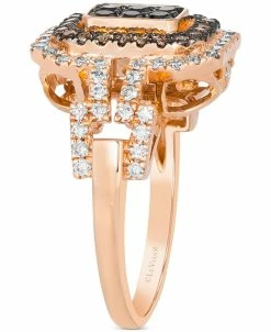 Le Vian Multicolor Diamond Rectangular Halo Cluster Ring (1 Ct. T.w.) In 14k Rose Gold -rings shop 20348975 fpx