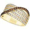 Le Vian Nude Diamond™ (1-1/5 Ct. T.w.) & Chocolate Diamond® (3/8 Ct. T.w.) Multirow Crossover Ring In 14k Gold