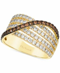 Le Vian Nude Diamond⢠(1-1/5 Ct. T.w.) & Chocolate Diamond® (3/8 Ct. T.w.) Multirow Crossover Ring In 14k Gold