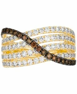 Le Vian Nude Diamond™ (1-1/5 Ct. T.w.) & Chocolate Diamond® (3/8 Ct. T.w.) Multirow Crossover Ring In 14k Gold 8 Le Vian Nude Diamond™ (1-1/5 Ct. T.w.) & Chocolate Diamond® (3/8 Ct. T.w.) Multirow Crossover Ring In 14k Gold -rings shop 20348985 fpx