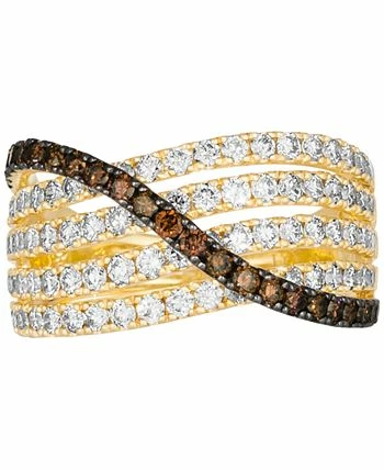 Le Vian Nude Diamond™ (1-1/5 Ct. T.w.) & Chocolate Diamond® (3/8 Ct. T.w.) Multirow Crossover Ring In 14k Gold 3 Le Vian Nude Diamond™ (1-1/5 Ct. T.w.) & Chocolate Diamond® (3/8 Ct. T.w.) Multirow Crossover Ring In 14k Gold - Image 3
