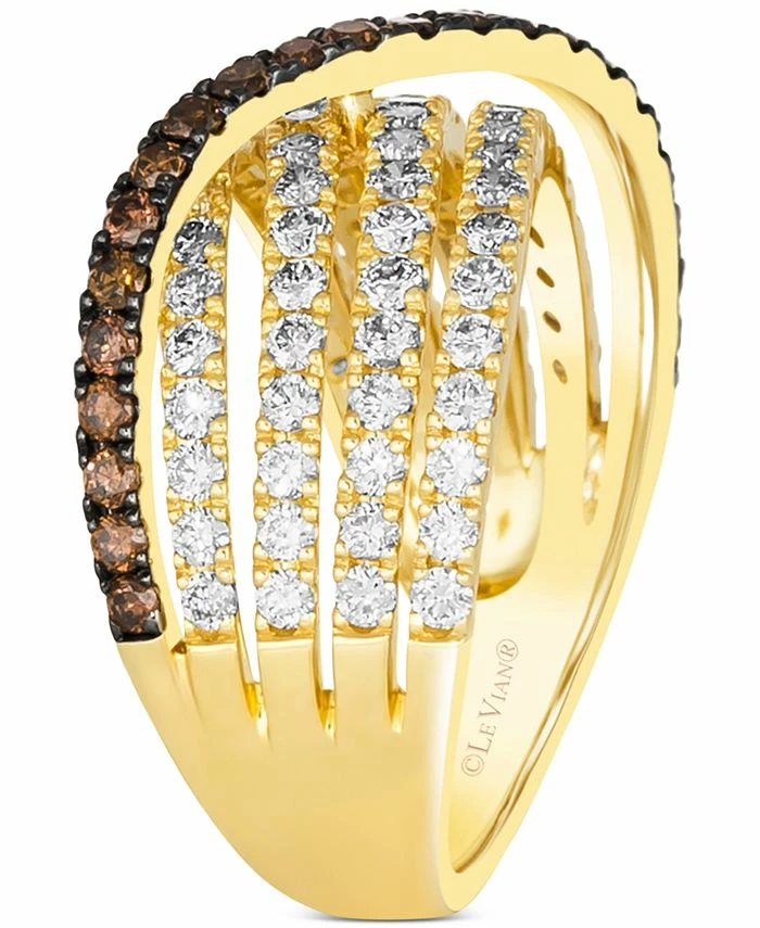 Le Vian Nude Diamond™ (1-1/5 Ct. T.w.) & Chocolate Diamond® (3/8 Ct. T.w.) Multirow Crossover Ring In 14k Gold 4 Le Vian Nude Diamond™ (1-1/5 Ct. T.w.) & Chocolate Diamond® (3/8 Ct. T.w.) Multirow Crossover Ring In 14k Gold - Image 4