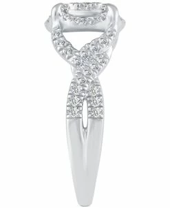 Macy's Diamond Halo Cluster Engagement Ring (3/4 Ct. T.w.) In 14k White Gold -rings shop 20385832 fpx