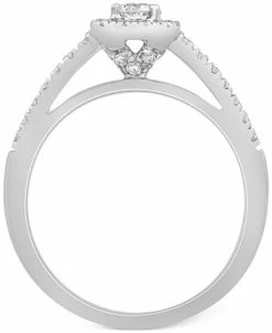Macy's Diamond Halo Engagement Ring (1/2 Ct. T.w.) In 14k White Gold 7 Macy's Diamond Halo Engagement Ring (1/2 Ct. T.w.) In 14k White Gold -rings shop 20440063 fpx