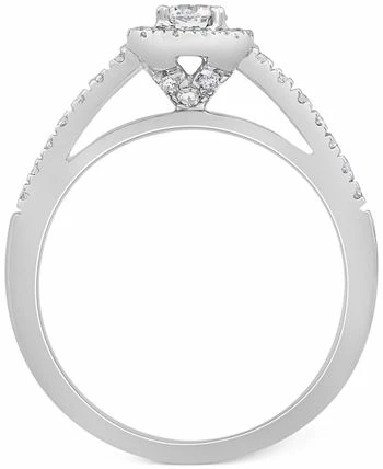 Macy's Diamond Halo Engagement Ring (1/2 Ct. T.w.) In 14k White Gold 3 Macy's Diamond Halo Engagement Ring (1/2 Ct. T.w.) In 14k White Gold - Image 3