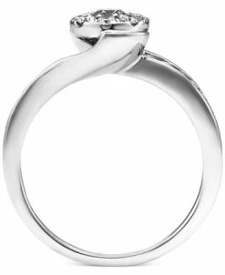 Macy's Diamond Halo Swirl Ring (5/8 Ct. T.w.) In 14k White Gold -rings shop 20440585 fpx