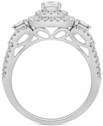 Macy's Diamond Princess & Round Multi-Halo Engagement Ring (1 Ct. T.w.) In 14k White Gold 3 Macy's Diamond Princess & Round Multi-Halo Engagement Ring (1 Ct. T.w.) In 14k White Gold - Image 3