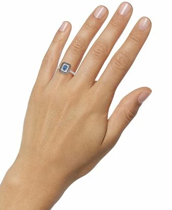 Le Vian Blueberry Sapphire (3/8 Ct. T.w.) & Diamond (5/8 Ct. T.w.) Halo Ring In 14k White Gold 2 Le Vian Blueberry Sapphire (3/8 Ct. T.w.) & Diamond (5/8 Ct. T.w.) Halo Ring In 14k White Gold - Image 2