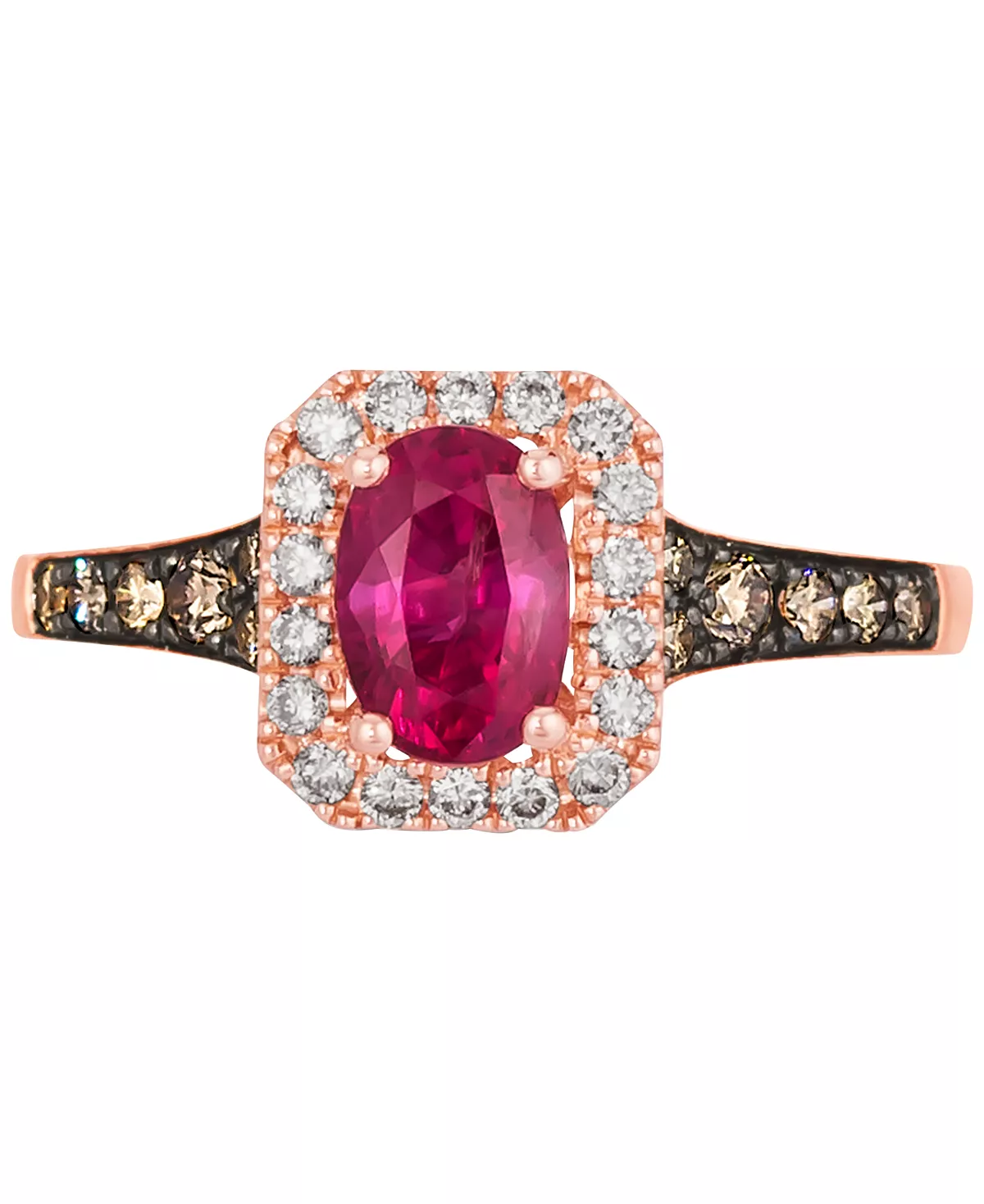 Le Vian Passion Ruby (3/4 Ct. T.w.) & Diamond (1/2 Ct. T.w.) Halo Ring In 14k Rose Gold 5 Le Vian Passion Ruby (3/4 Ct. T.w.) & Diamond (1/2 Ct. T.w.) Halo Ring In 14k Rose Gold - Image 5
