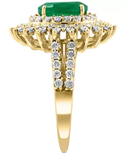 EFFY Collection ® Sapphire (1-7/8 Ct. T.w.) & Diamond (1/4 Ct. T.w.) Halo Statement Ring In 14k White Gold (Also In Ruby And Emerald) -rings shop 20548504 fpx