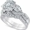 Macy's Diamond Halo Bridal Set (2 Ct. T.w.) In 14k White Gold