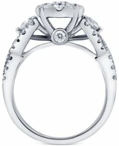 Macy's Diamond Halo Bridal Set (2 Ct. T.w.) In 14k White Gold -rings shop 20592394 fpx