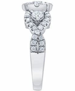 Macy's Diamond Halo Bridal Set (2 Ct. T.w.) In 14k White Gold -rings shop 20592395 fpx