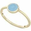 Macy's Blue Chalcedony Bezel Ring In 14k Gold-Plated Sterling Silver