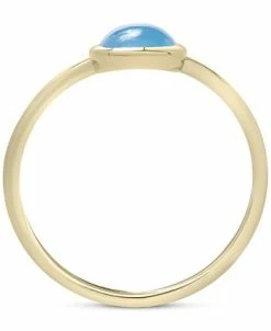 Macy's Blue Chalcedony Bezel Ring In 14k Gold-Plated Sterling Silver -rings shop 20634170 fpx