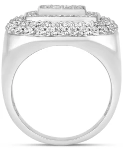 Macy's En's Diamond Square Halo Cluster Ring (3 Ct. T.w.) In 10k Gold -rings shop 20702641 fpx