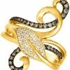 Le Vian Chocolate Diamond (1/4 Ct. T.w.) & Nude Diamond (1/4 Ct. T.w.) Open Swirl Statement Ring In 14k Yellow Gold