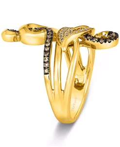 Le Vian Chocolate Diamond (1/4 Ct. T.w.) & Nude Diamond (1/4 Ct. T.w.) Open Swirl Statement Ring In 14k Yellow Gold -rings shop 20742528 fpx