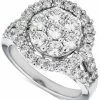 Macy's Diamond Halo Cluster Ring (2-1/2 Ct. T.w.) In 14k White Gold