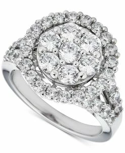 Macy's Diamond Halo Cluster Ring (2-1/2 Ct. T.w.) In 14k White Gold