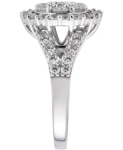 Macy's Diamond Halo Cluster Ring (2-1/2 Ct. T.w.) In 14k White Gold -rings shop 20756771 fpx