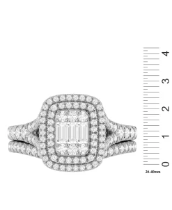 Macy's Diamond Baguette Halo Bridal Set (1 Ct. T.w.) In 14k White Gold 8 Macy's Diamond Baguette Halo Bridal Set (1 Ct. T.w.) In 14k White Gold -rings shop 20788326 fpx