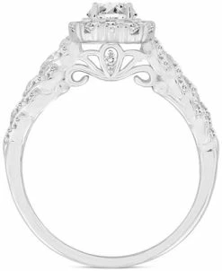 Macy's Diamond Halo Bridal Set (1 Ct. T.w.) In 14k White Gold -rings shop 20788566 fpx