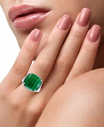 EFFY Collection ® Malachite Statement Ring In Sterling Silver (Also In Rose Quartz) 2 EFFY Collection ® Malachite Statement Ring In Sterling Silver (Also In Rose Quartz) - Image 2