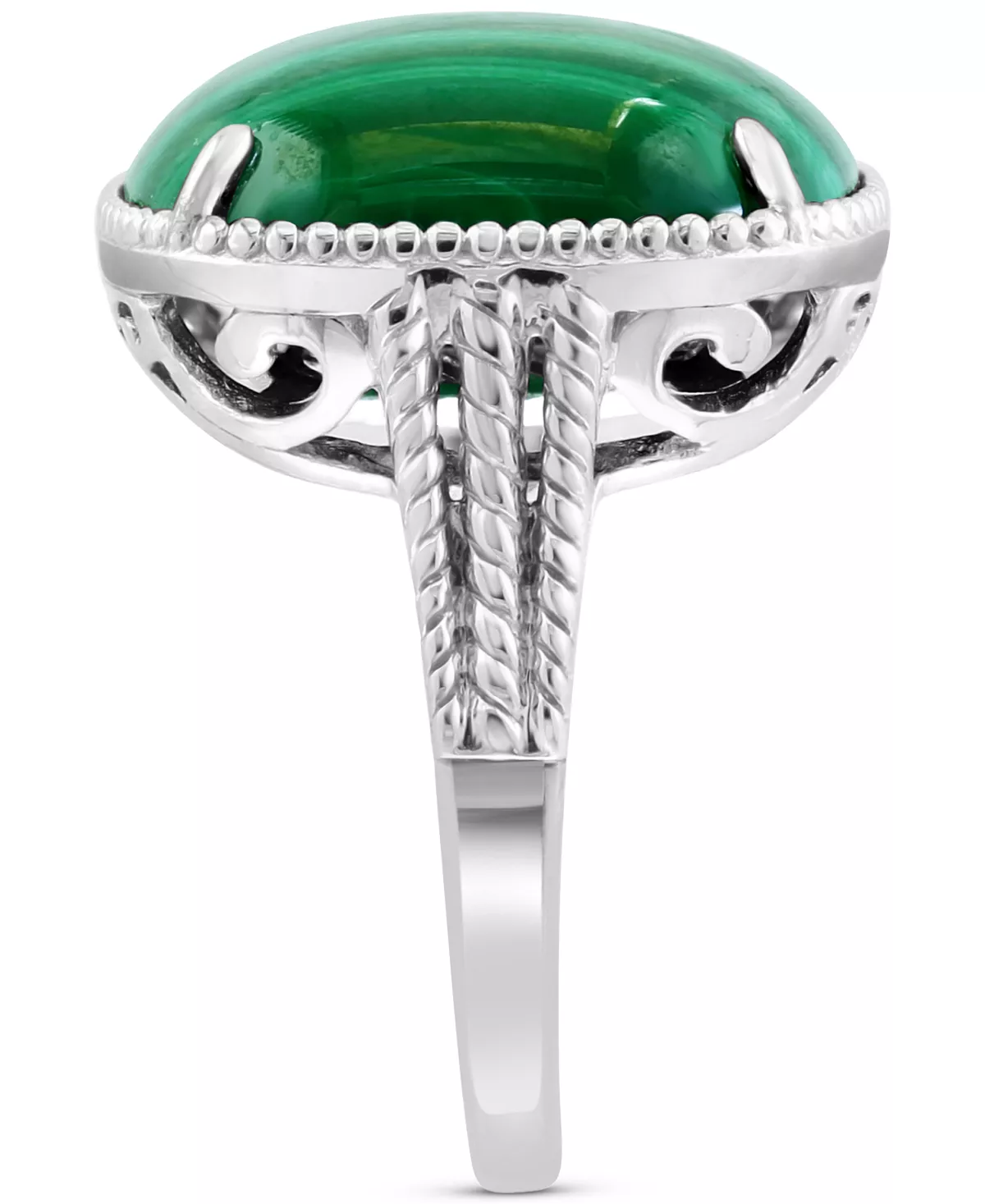 EFFY Collection ® Malachite Statement Ring In Sterling Silver (Also In Rose Quartz) 5 EFFY Collection ® Malachite Statement Ring In Sterling Silver (Also In Rose Quartz) - Image 5