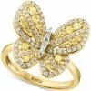 EFFY Collection ® Yellow Diamond (1/3 Ct. T.w.) & White Diamond (1/3 Ct. T.w.) Butterfly Ring In 14k Gold
