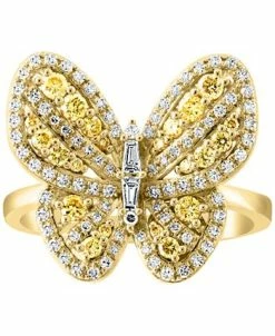 EFFY Collection ® Yellow Diamond (1/3 Ct. T.w.) & White Diamond (1/3 Ct. T.w.) Butterfly Ring In 14k Gold -rings shop 20849026 fpx