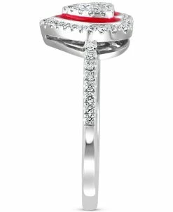 EFFY Collection ® Diamond & Enamel Heart Halo Ring (1/3 Ct. T.w.) In 14k White Gold 9 EFFY Collection ® Diamond & Enamel Heart Halo Ring (1/3 Ct. T.w.) In 14k White Gold -rings shop 20849104 fpx