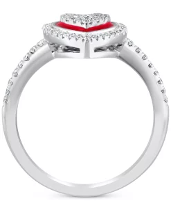 EFFY Collection ® Diamond & Enamel Heart Halo Ring (1/3 Ct. T.w.) In 14k White Gold 10 EFFY Collection ® Diamond & Enamel Heart Halo Ring (1/3 Ct. T.w.) In 14k White Gold -rings shop 20849106 fpx