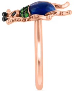EFFY Collection ® Tsavorite (1/6 Ct. T.w.) & Black Diamond Accent Beetle Ring In Blue Enamel & 14k Rose Gold 10 EFFY Collection ® Tsavorite (1/6 Ct. T.w.) & Black Diamond Accent Beetle Ring In Blue Enamel & 14k Rose Gold -rings shop 21187806 fpx