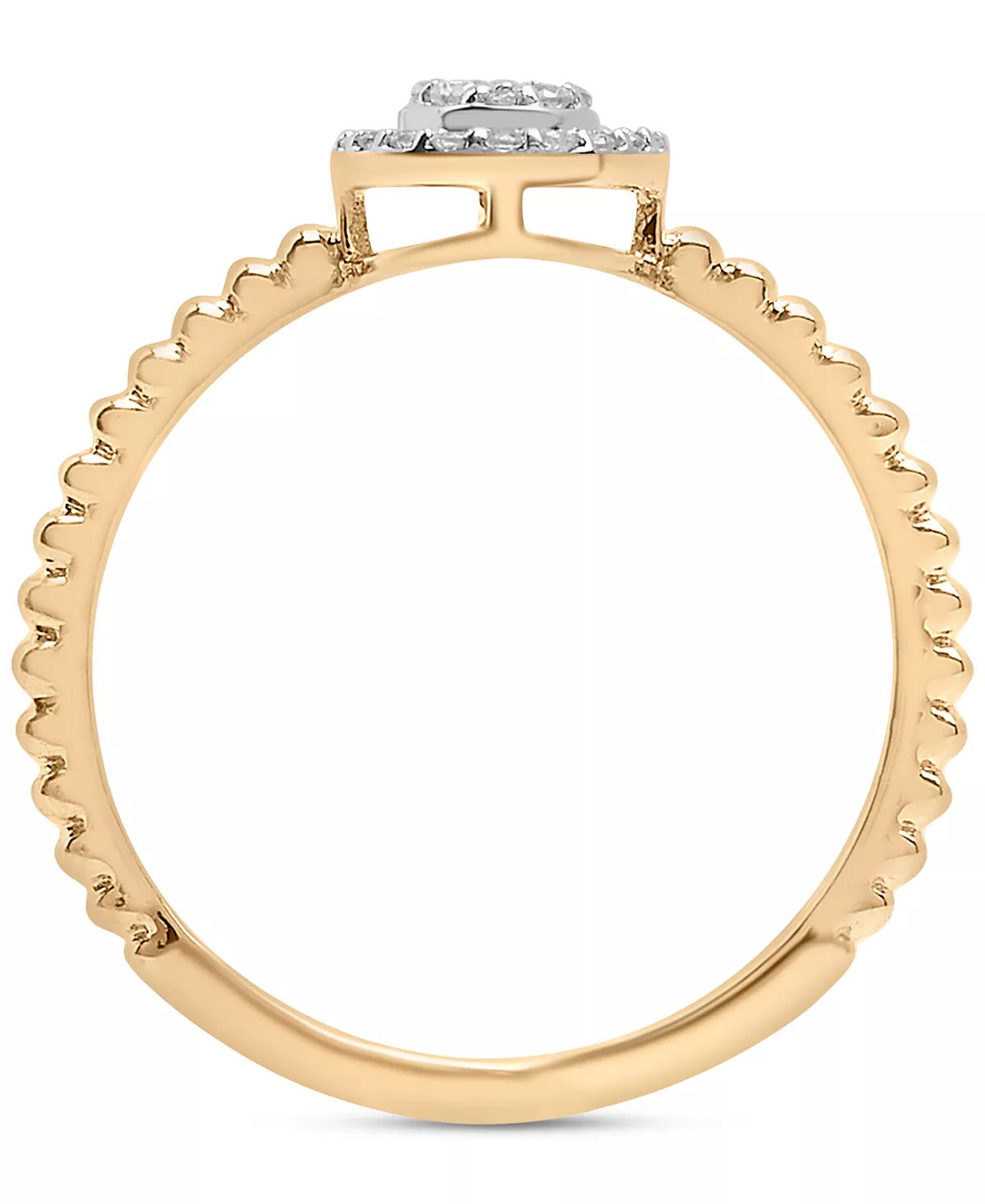 Wrapped Diamond Oval Cluster Beaded Ring (1/6 Ct. T.w.) In 14k Gold, Created For Macy's 4 Wrapped Diamond Oval Cluster Beaded Ring (1/6 Ct. T.w.) In 14k Gold, Created For Macy's - Image 4